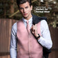 Vittorio Farina Solid Satin Vest Set (White Back) Var. 02 (Mustard-Yellow) - vest_plain_WB_pink_XS - Classy Cufflinks