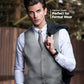 Vittorio Farina Solid Satin Vest Set (White Back) Var. 02 (Mustard-Yellow) - vest_plain_WB_silvergrey_XS - Classy Cufflinks