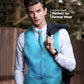 Vittorio Farina Solid Satin Vest Set (White Back) Var. 02 (Mustard-Yellow) - vest_plain_WB_turquoise_XS - Classy Cufflinks