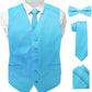 Vittorio Farina Solid Satin Vest Set (White Back) Var. 02 (Mustard-Yellow) - vest_plain_WB_turquoise_XS - Classy Cufflinks