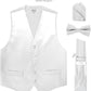 Vittorio Farina Solid Satin Vest Set (White Back) Var. 02 (Mustard-Yellow) - vest_plain_WB_white_XS - Classy Cufflinks