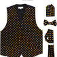 Vittorio Farina Polka Dot Vest Set - vest_polkadot_BB_blackgold_S - Classy Cufflinks