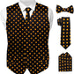 Vittorio Farina Polka Dot Vest Set - vest_polkadot_BB_blackgold_S - Classy Cufflinks