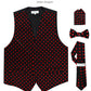 Vittorio Farina Polka Dot Vest Set - vest_polkadot_BB_blackred_S - Classy Cufflinks