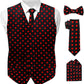 Vittorio Farina Polka Dot Vest Set - vest_polkadot_BB_blackred_S - Classy Cufflinks