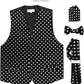 Vittorio Farina Polka Dot Vest Set - vest_polkadot_BB_blackwhite_S - Classy Cufflinks