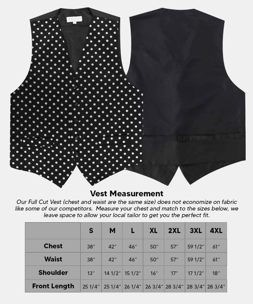 Vittorio Farina Polka Dot Vest Set - vest_polkadot_BB_blackwhite_S - Classy Cufflinks