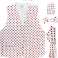 Vittorio Farina Polka Dot Vest Set - vest_polkadot_WB_whitered_S - Classy Cufflinks