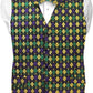 Vittorio Farina Mardi Gras Vest & Bow Tie ONLY Ver 1. - vestB_mardi_BB_Mardi #2_S - Classy Cufflinks