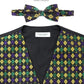 Vittorio Farina Mardi Gras Vest & Bow Tie ONLY Ver 1. - vestB_mardi_BB_Mardi #2_S - Classy Cufflinks