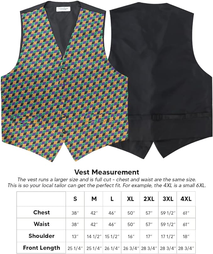 Vittorio Farina Mardi Gras Vest & Bow Tie ONLY Ver 1. - vestB_mardi_BB_Mardi #6_S - Classy Cufflinks