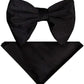 Vittorio Farina Velvet Edwardian Bow Tie & Pocket Square - vtb-001 - Classy Cufflinks